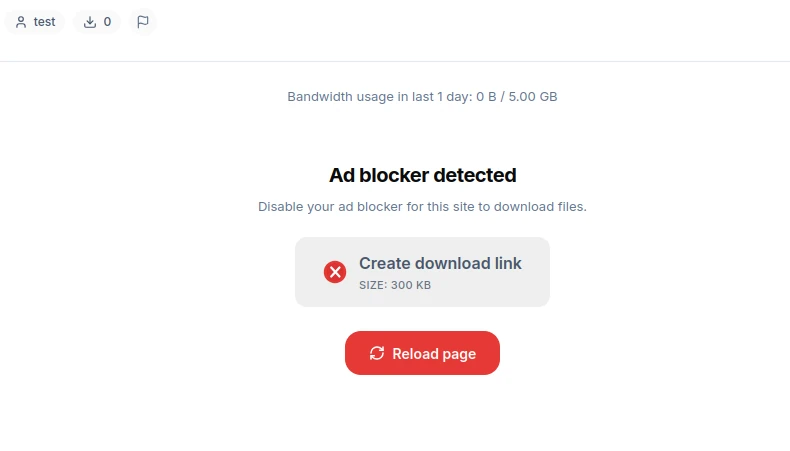 Download page blocked by Anti Ad Block