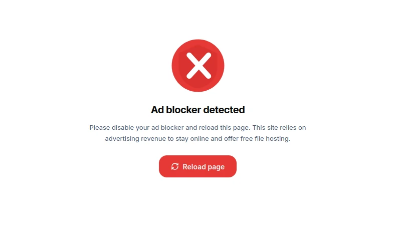 Full-site ad blocker detected notice