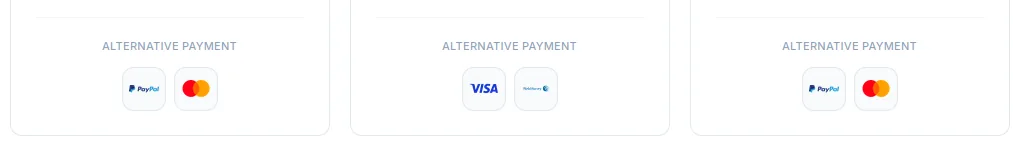 Alternative payment partners on premium plans